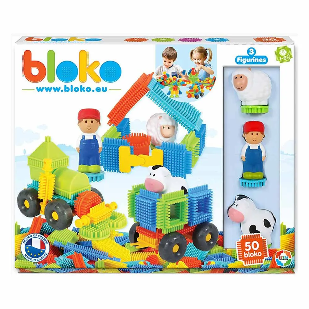 Bloko kmetija set 50 kock in 3 figure 3D 