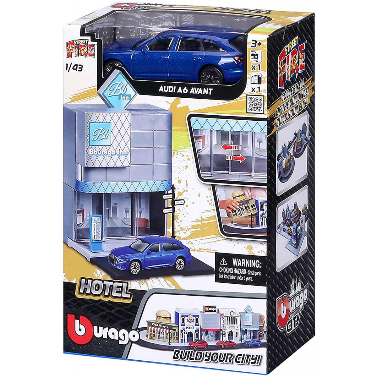 Burago Fire City postaja in vozilo 1:43 