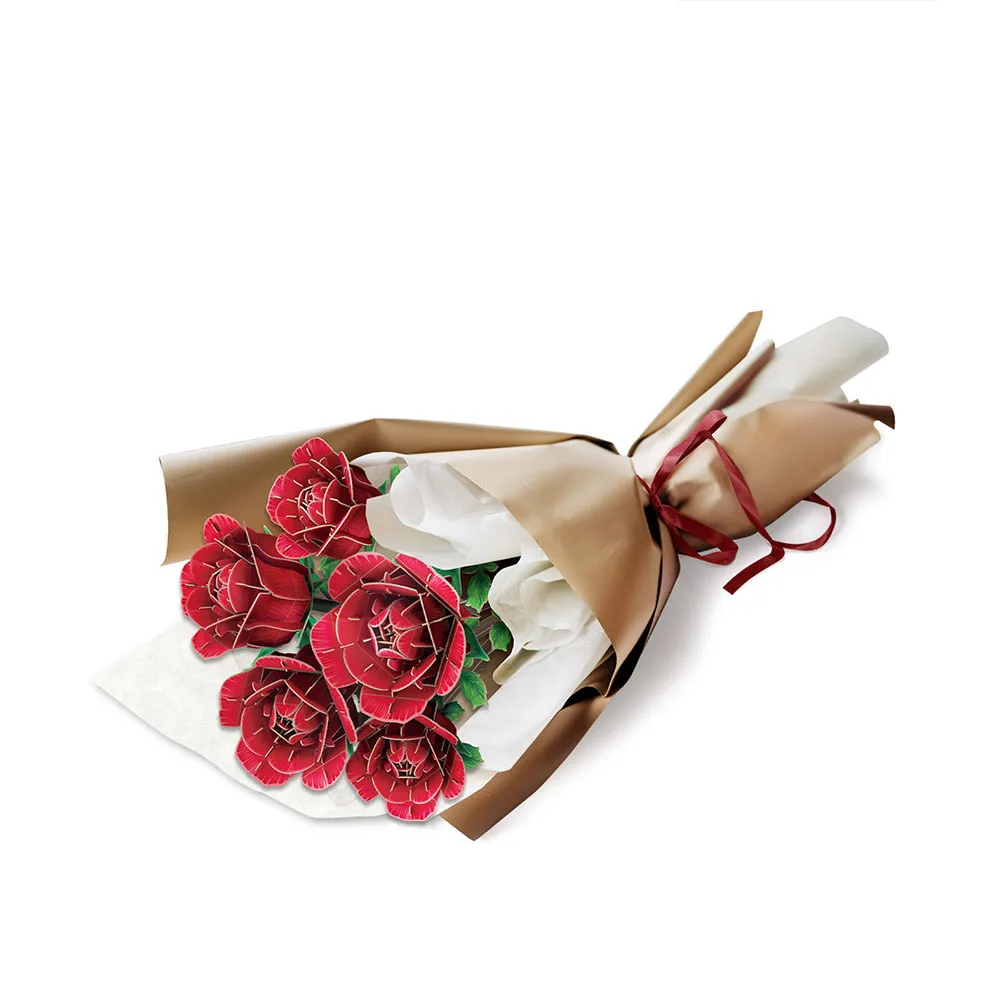 Cubicfun 3D puzle šopek rdečih vrtnic 