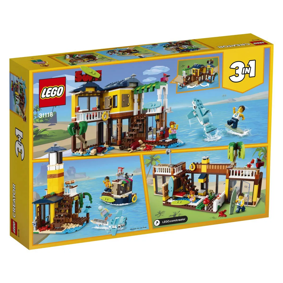 LEGO Creator Hišica na plaži za surferje 