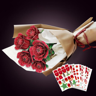 Cubicfun 3D puzle šopek rdečih vrtnic 