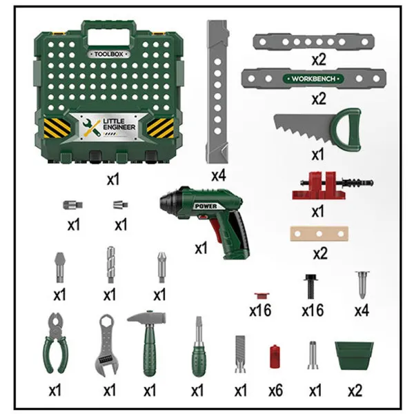 Delovna miza z orodjem 67-delni set 