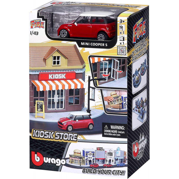 Burago Fire City postaja in vozilo 1:43 