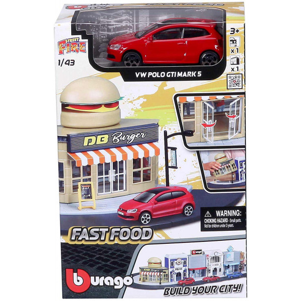 Burago Fire City postaja in vozilo 1:43 