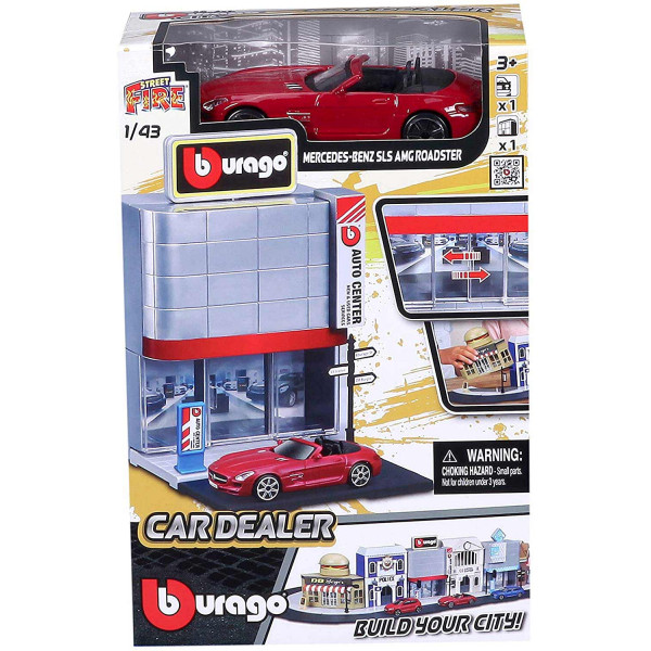 Burago Fire City postaja in vozilo 1:43 