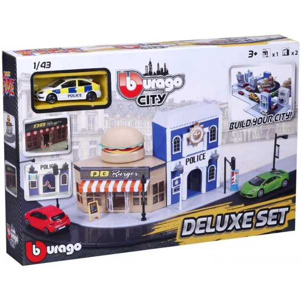 Burago Fire City Delux set z avtom 1:43 