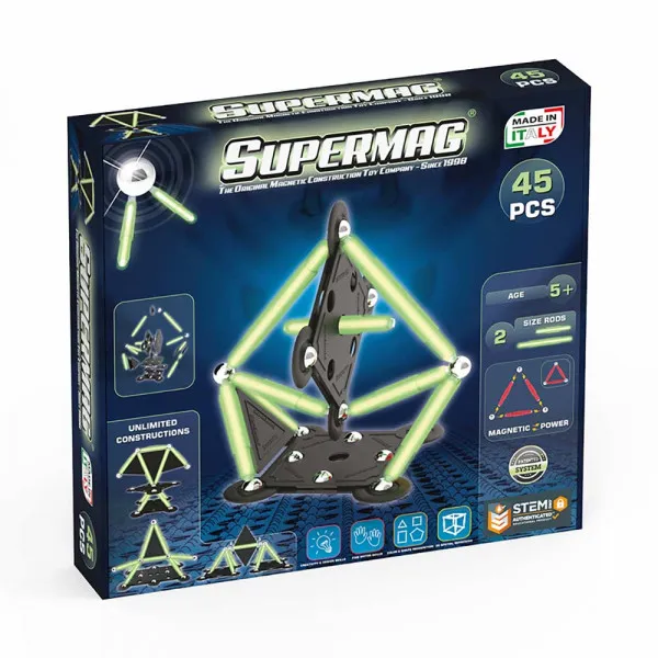 Supermag sestavljivi magneti glow 45 